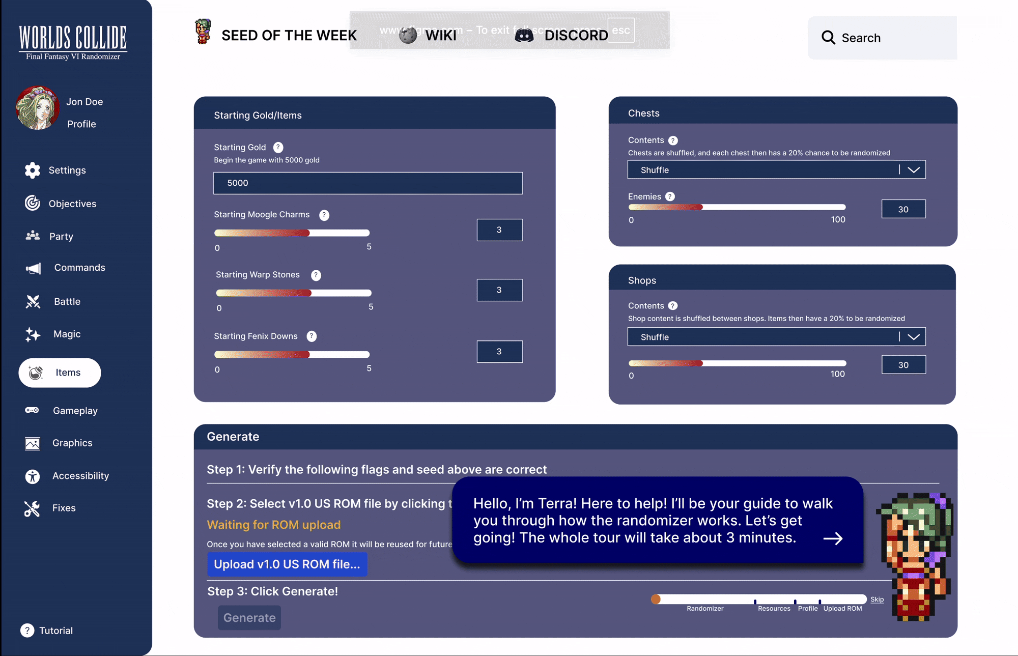 Terra tutorial walkthrough